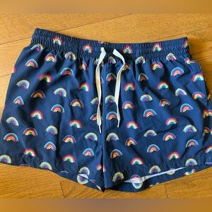 Chubbies Rainbow Print Swim Shorts XL 4” Inseam Lined Beach Festival